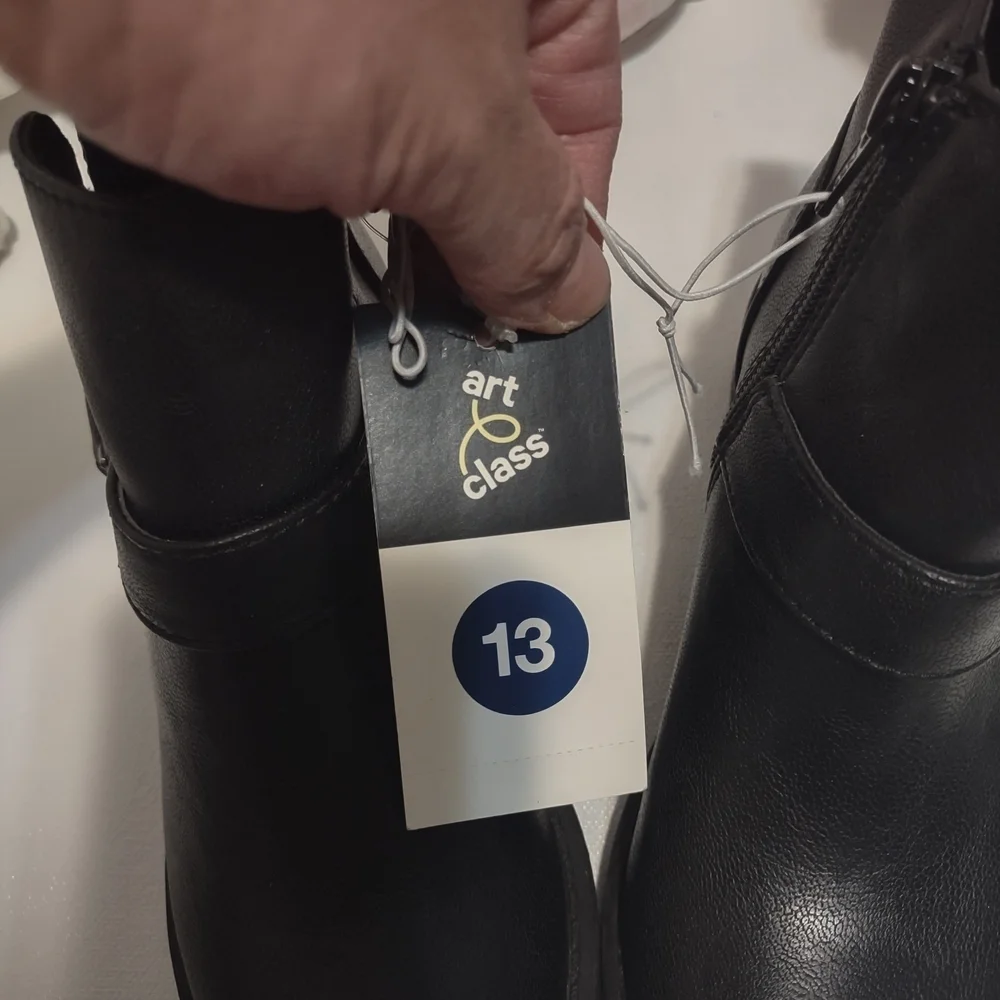 Art Class Black Ankle Boots with Buckle